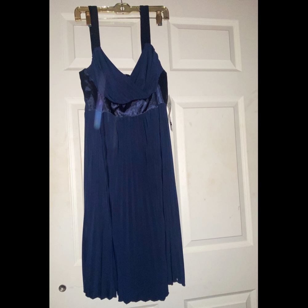 NWT Dress, Navy Blue with Silk detail (straps) Size 1X